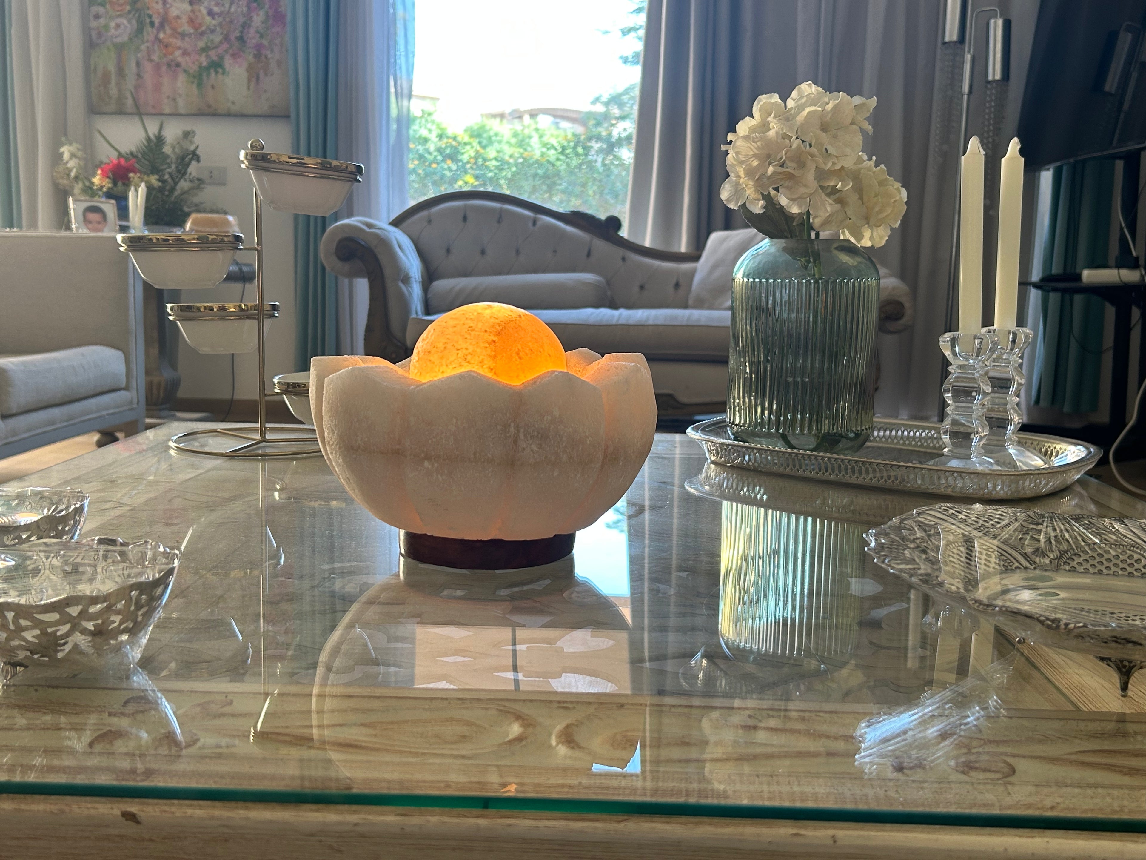 Lotus Bowl With Crystals